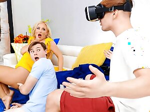VR headset enhances the experience as nearly bald driller thrusts with vigor.